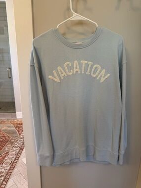 Shiraleah Light Blue 'VACATION' Crewneck Sweater - Men's